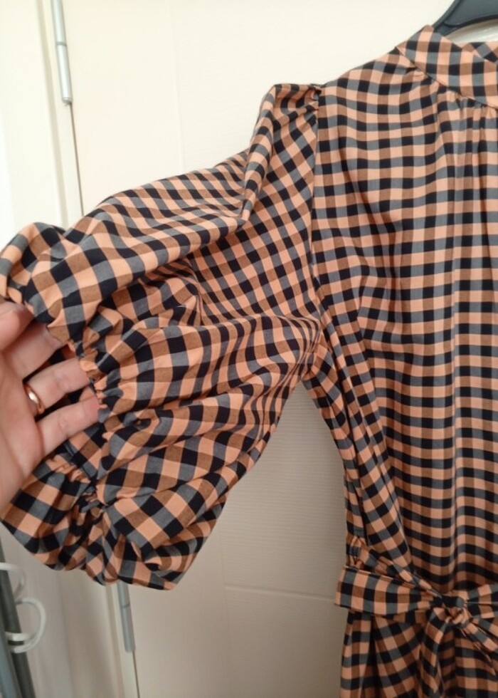 Cepli Balon kol elbise - Görsel 4