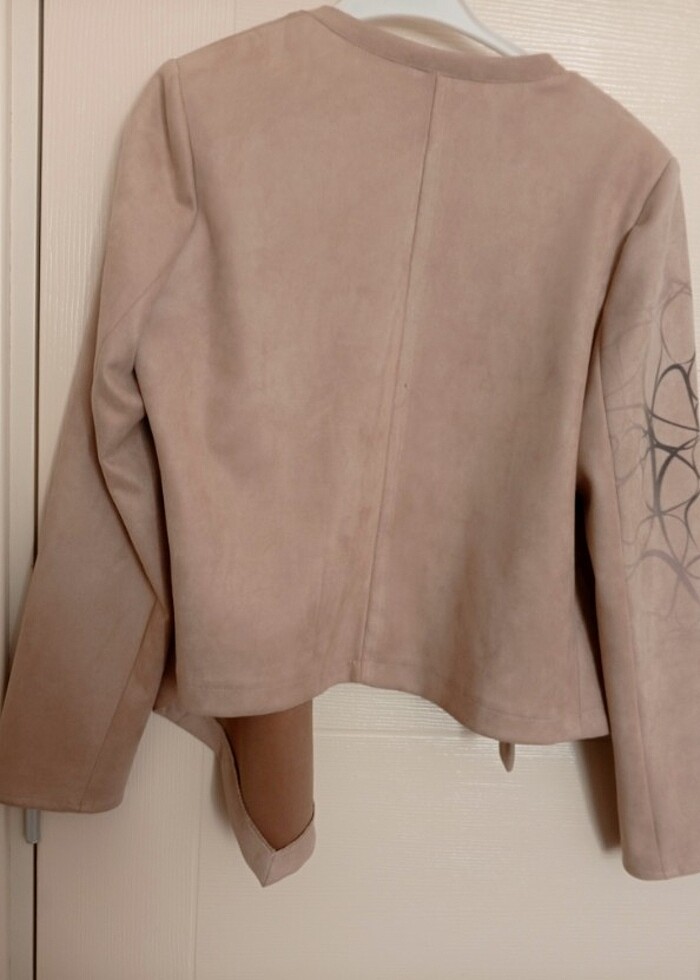Asimetrik süet ceket - Görsel 5