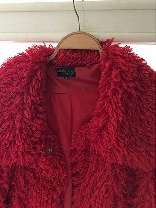 Kasha Kırmızı tüylü uzun ceket