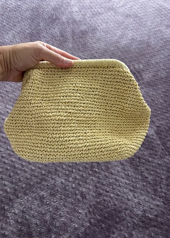  Beden Bej Örgü Kadın Clutch Çanta