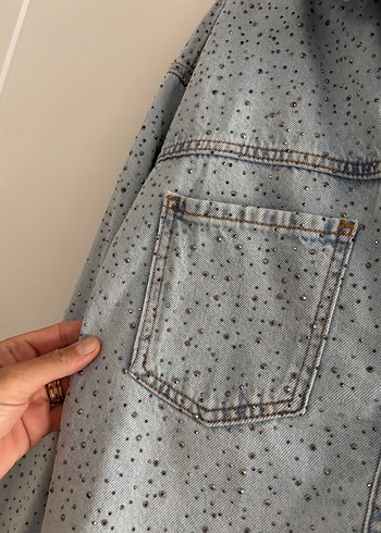 m Beden Taşlı oversize kot ceket