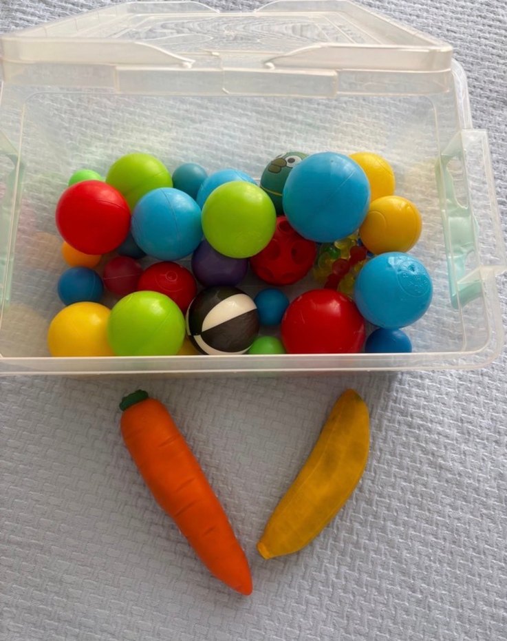 Renkli Oyuncak Toplar ve Meyve Seti - Görsel 2