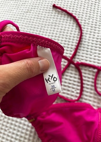 Pembe Bağcıklı Bohem Tarz Bikini Üstü - Görsel 3