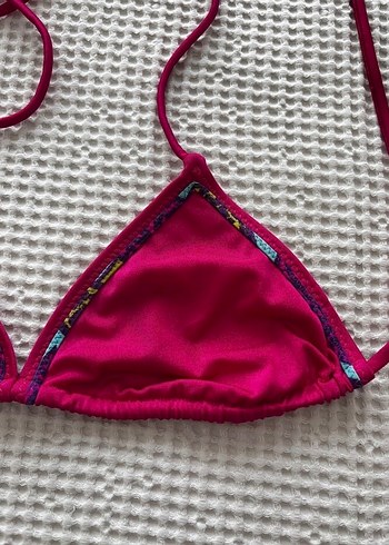 Pembe Bağcıklı Bohem Tarz Bikini Üstü - Görsel 2