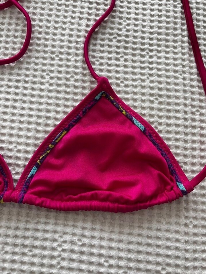 Pembe Bağcıklı Bohem Tarz Bikini Üstü - Görsel 2