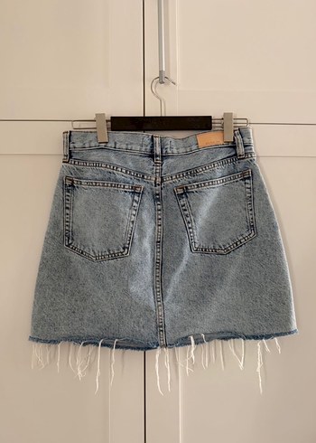 Gri Denim Midi Mini Etek - Görsel 3