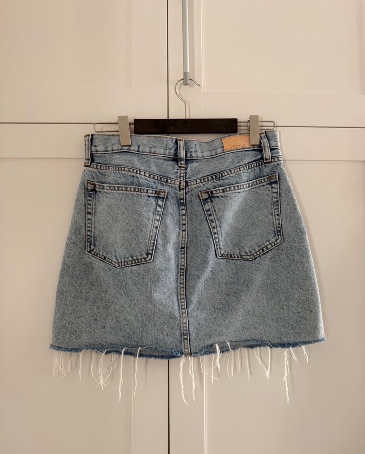 Gri Denim Midi Mini Etek - Görsel 3