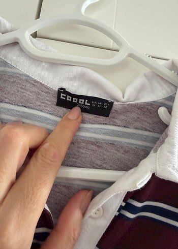 Bordo Çizgili Kadın Pamuklu Gömlek - Görsel 2