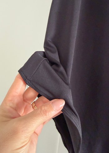 Siyah Yüksek Yakalı İnce Fit Atlet Bodysuit - Görsel 2