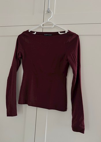 Bordo Uzun Kollu Kadın Bluz - Görsel 2