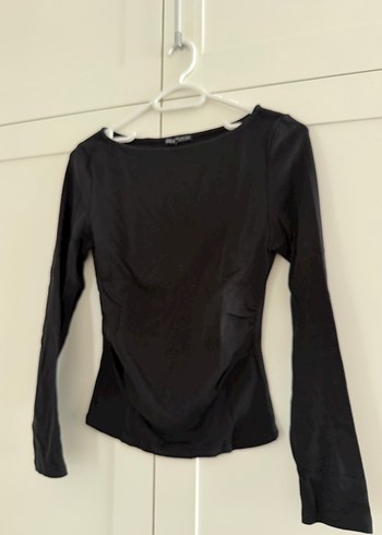 Siyah Uzun Kollu İnce Kadın Bluz - Görsel 2