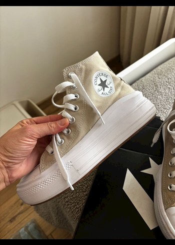 38 Beden camel Renk Bej Converse Kadın Wedge Spor Ayakkabı