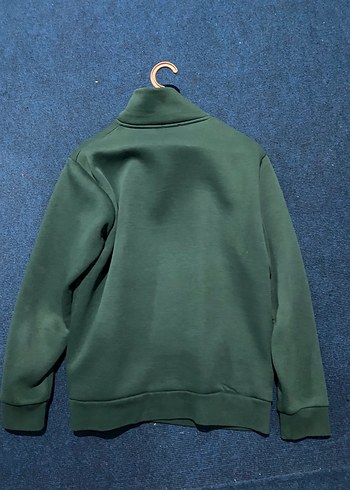 Yeşil Yarım Fermuarlı Erkek Sweatshirt - Görsel 2