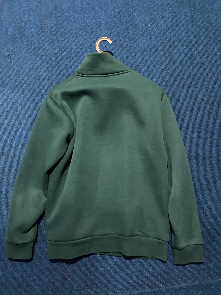 Yeşil Yarım Fermuarlı Erkek Sweatshirt - Görsel 2