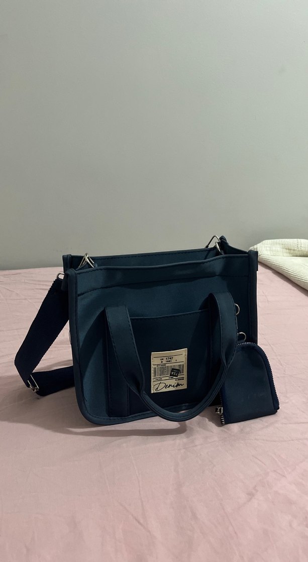 Mavi Fermuarlı Kadın Omuz Çantası - Görsel 2