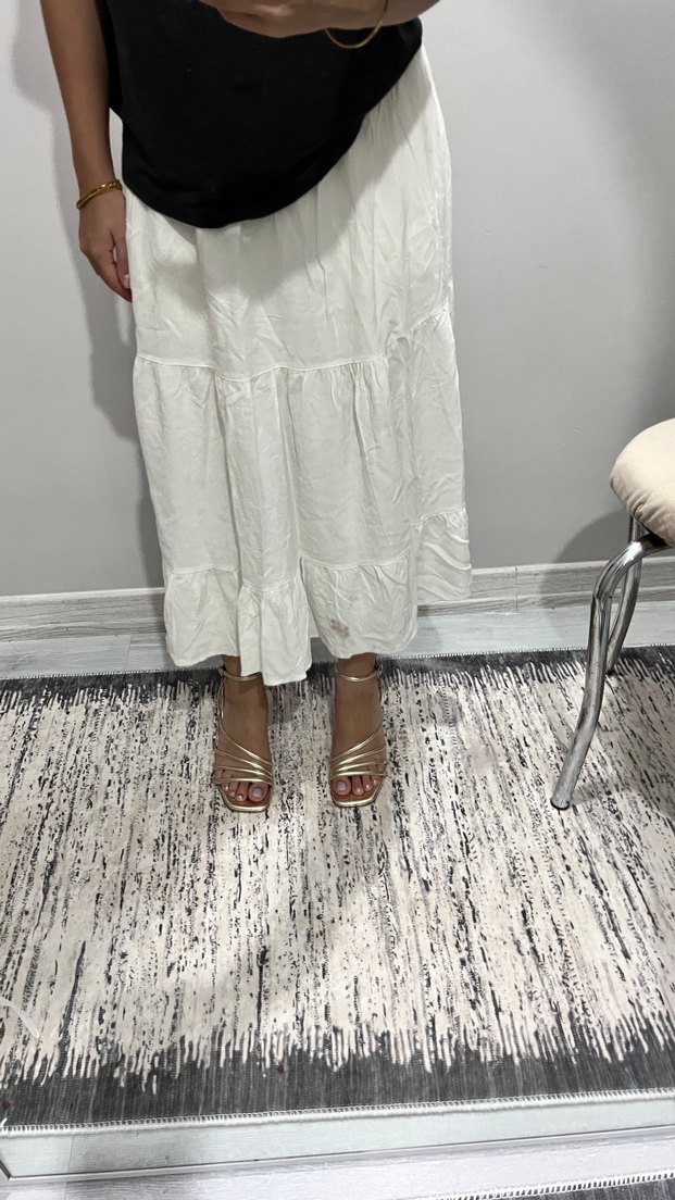 Beyaz uzun Etek - Görsel 2