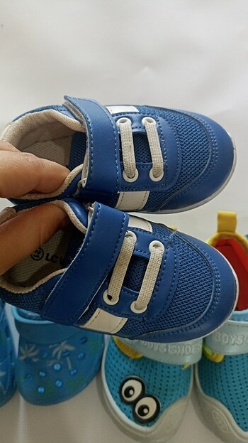 22 Beden mavi Renk Bebek ayakkabısı ve terliği 