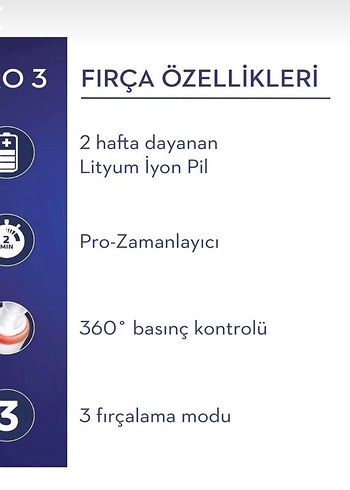 Oral-B PRO 3 Akıllı Basınç Sensörlü Diş Fırçası - Görsel 2