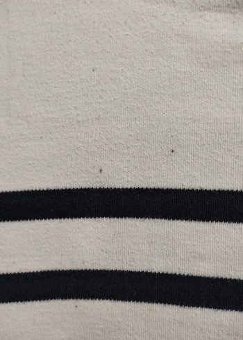 Kadın Çizgili Pamuklu Triko Sweatshirt - Görsel 3