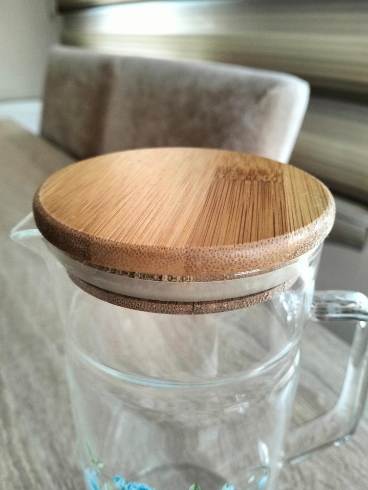 Mavi Çiçek Desenli Cam Sürahi - Görsel 2