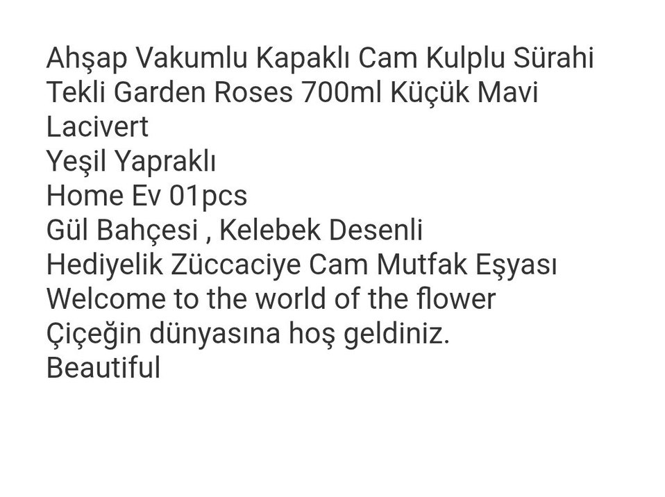 Mavi Çiçek Desenli Cam Sürahi - Görsel 5