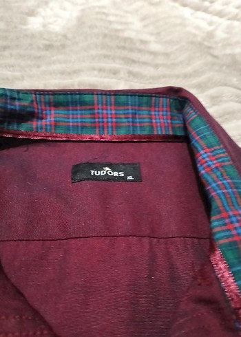 Tudors Bordo Erkek Uzun Kollu Gömlek - Görsel 4