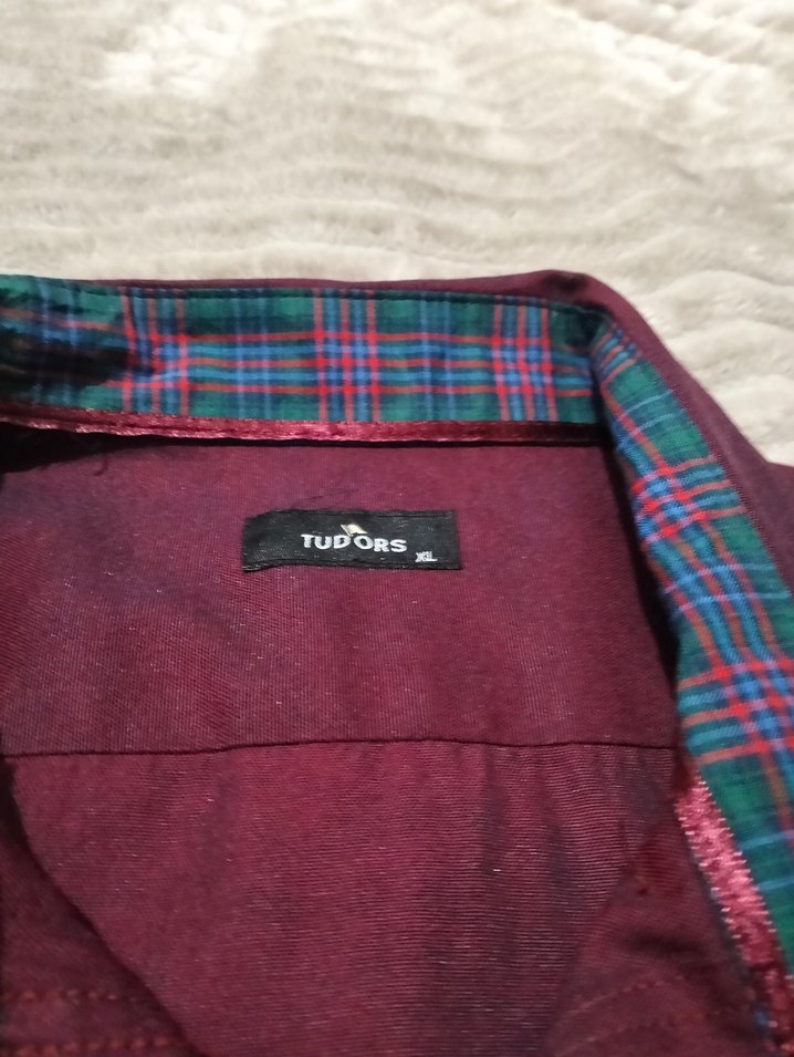 Tudors Bordo Erkek Uzun Kollu Gömlek - Görsel 4