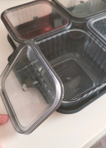 Gri Kapaklı Kare Saklama Kapları - Görsel 5