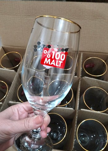 Altın Kenarlı %100 Malt Bira Bardağı - Görsel 4