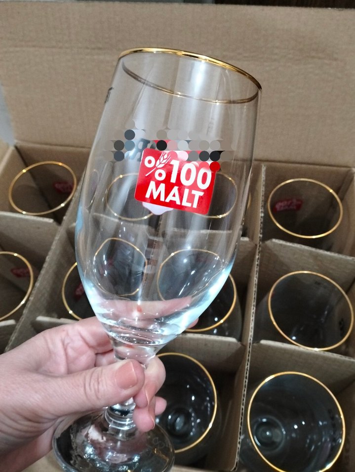 Altın Kenarlı %100 Malt Bira Bardağı - Görsel 4