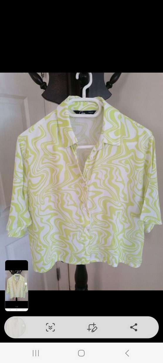 Sarı Kısa Kollu Mini Kadın Gömlek - Görsel 4