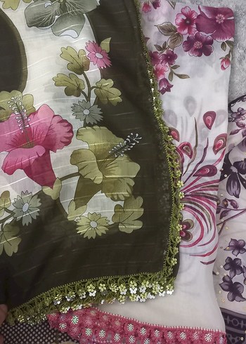 Kadın Çok Renkli Dantel Detaylı Bohem Şal - Görsel 6