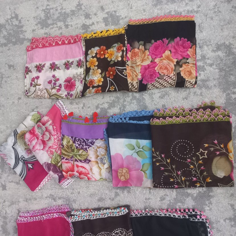 Kadın Çok Renkli Dantel Detaylı Bohem Şal - Görsel 3