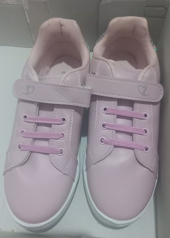 Kız Çocuk Pudra Pembe Cırtlı Spor Ayakkabı - Görsel 5