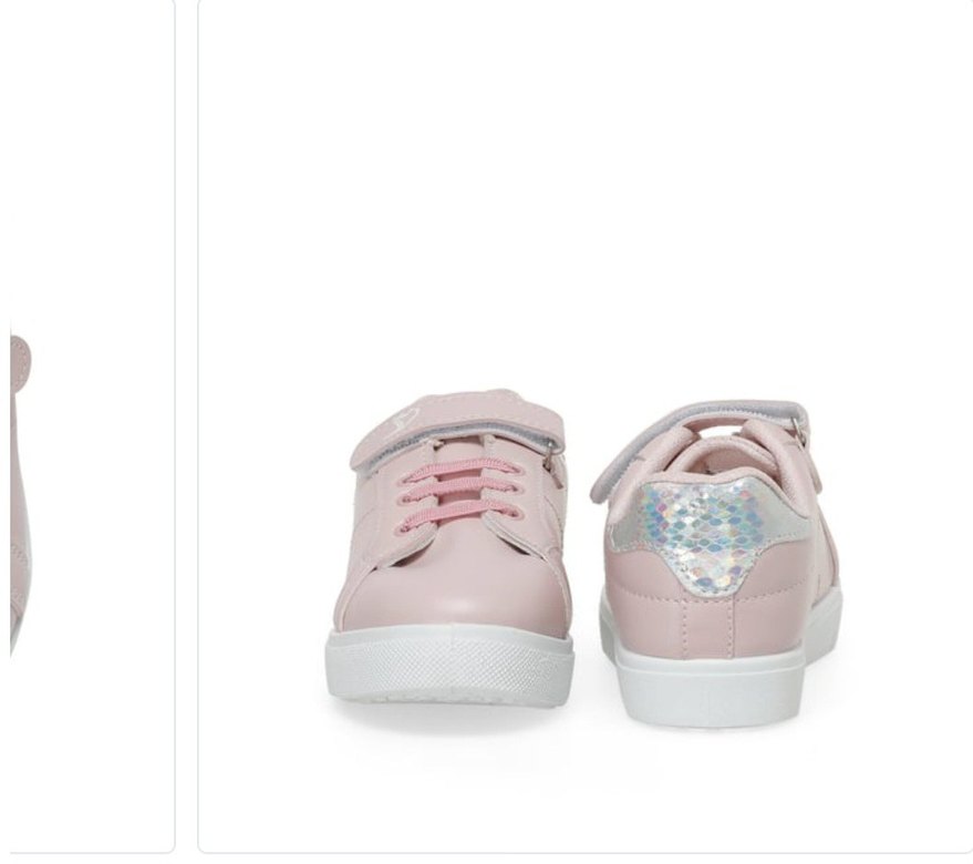 Kız Çocuk Pudra Pembe Cırtlı Spor Ayakkabı - Görsel 4