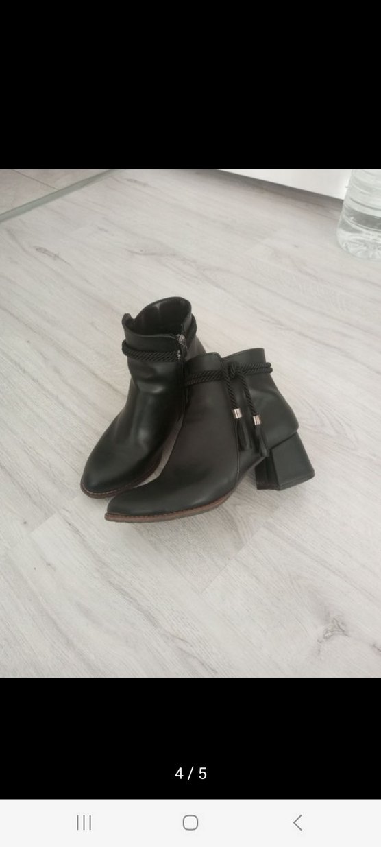 WOGGO Siyah Deri Görünümlü Kadın Bot - Görsel 4