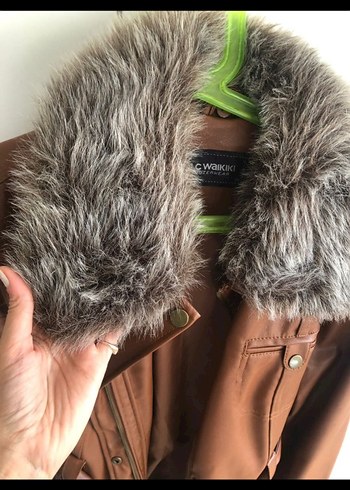 Taba Kürklü Deri Mont - Görsel 5