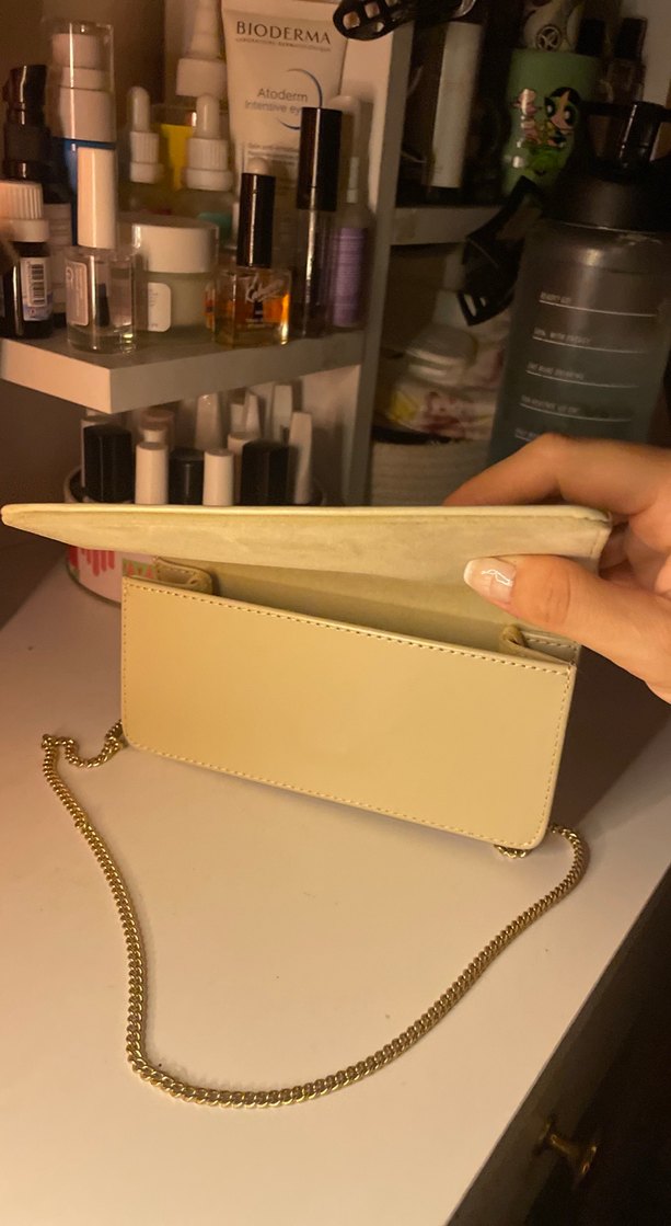 Deri ve gold askılı gözlük çantası - Görsel 2