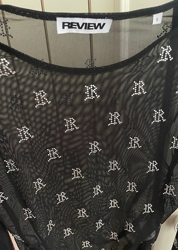 Taş işlemeli transparan bluz - Görsel 4