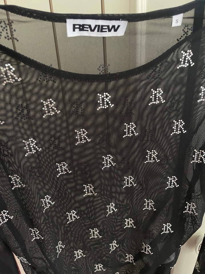 Taş işlemeli transparan bluz - Görsel 4