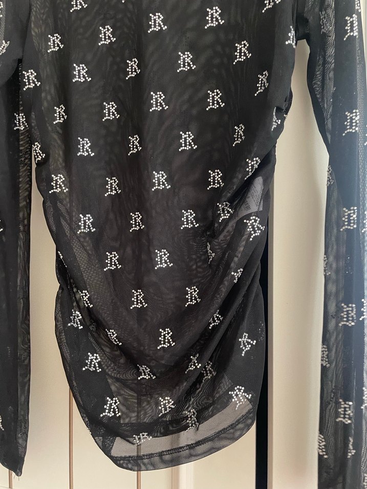 Taş işlemeli transparan bluz - Görsel 5