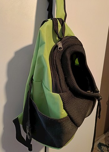 Fermuarlı Siyah Yeşil Kedi Çantası - Görsel 2