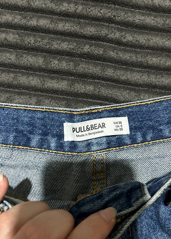 Kadın Gri Mavi Bağlamalı Salaş Mini Kot Şort - Görsel 3