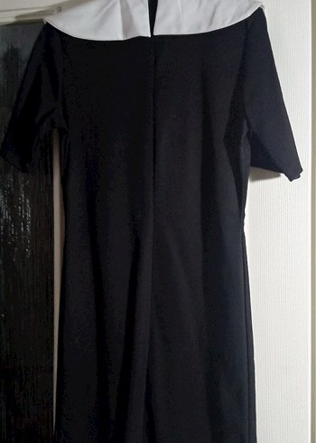 m Beden siyah Renk Fiori Siyah Midi Goth Ofis Elbisesi