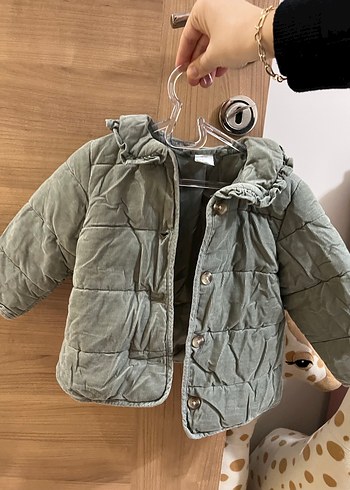 Düğmeli kız Çocuk Kapüşonlu Mont - Görsel 6