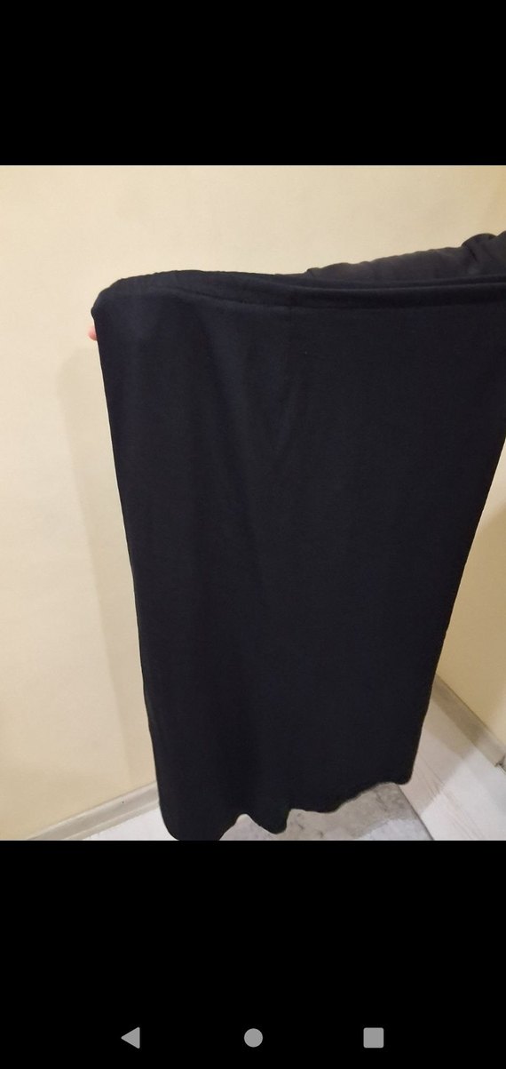 Siyah Drapeli Uzun lastikli kalem etek - Görsel 3