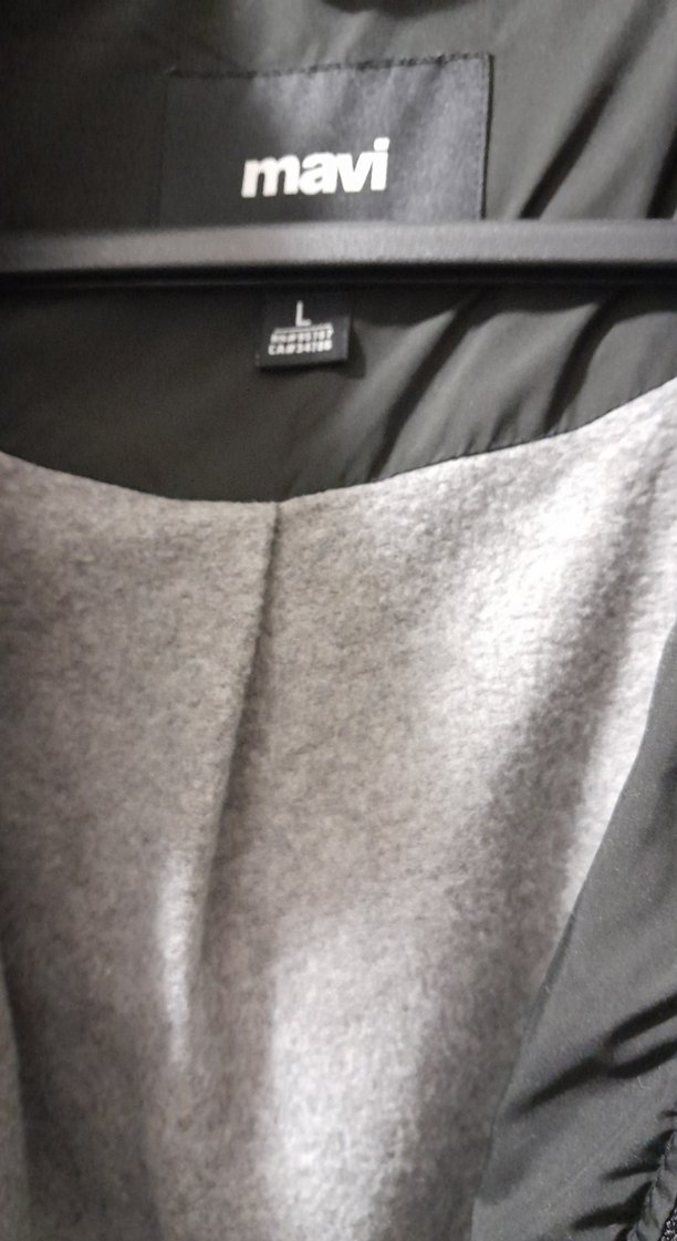 Fermuarlı Siyah Midi Kadın Kışlık Mont - Görsel 2