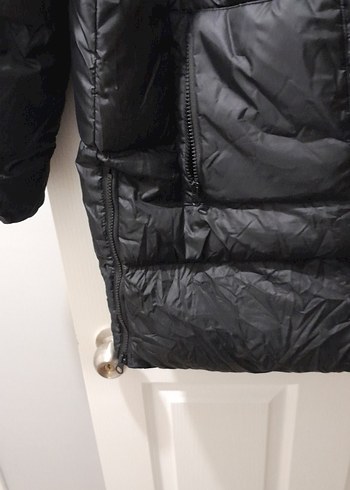 Kadın Siyah Midi Kışlık Fermuarlı Mont - Görsel 2