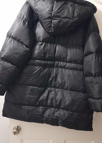 Kadın Siyah Midi Kışlık Fermuarlı Mont - Görsel 4