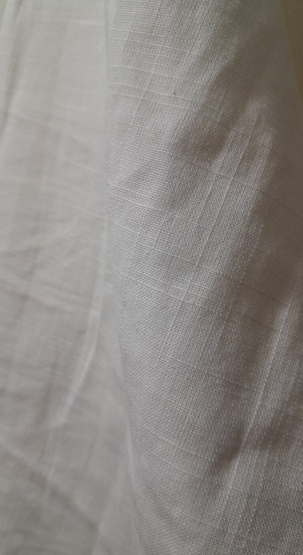 Düğmeli Beyaz Keten Kadın Gömlek - Görsel 4